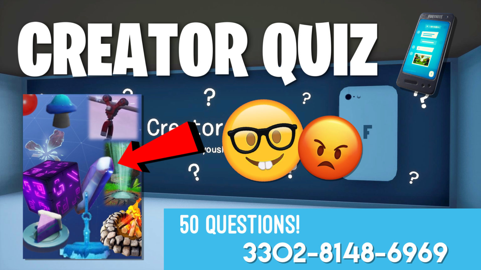Creator Quiz 50 QUESTIONS [ eatyoushay ] Fortnite Creative Map Code