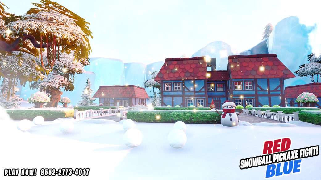 Red vs Blue | Snowball Pickaxe Fight! | | Map Code 8552-2773-4017