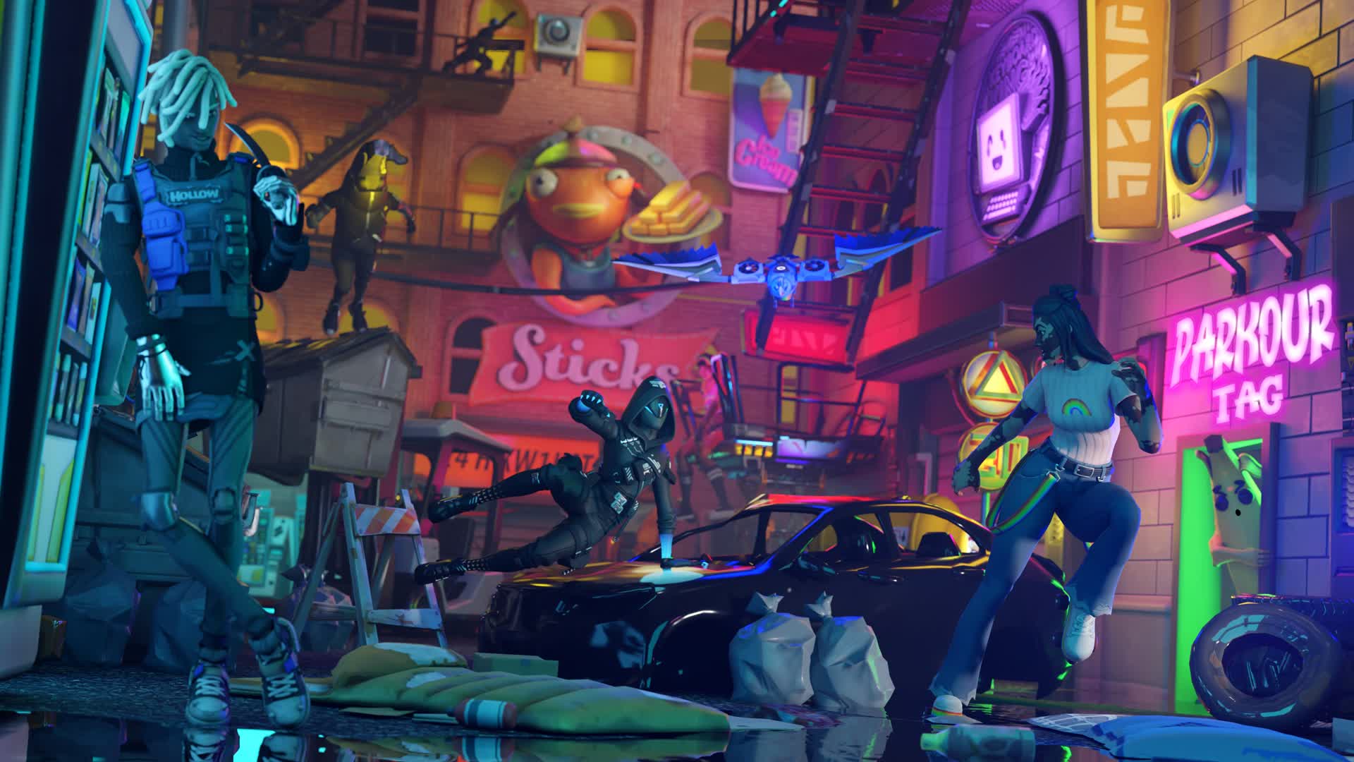 Cyber DistrictParkour Tag🏃 [ Marablind ] Fortnite Creative Map Code