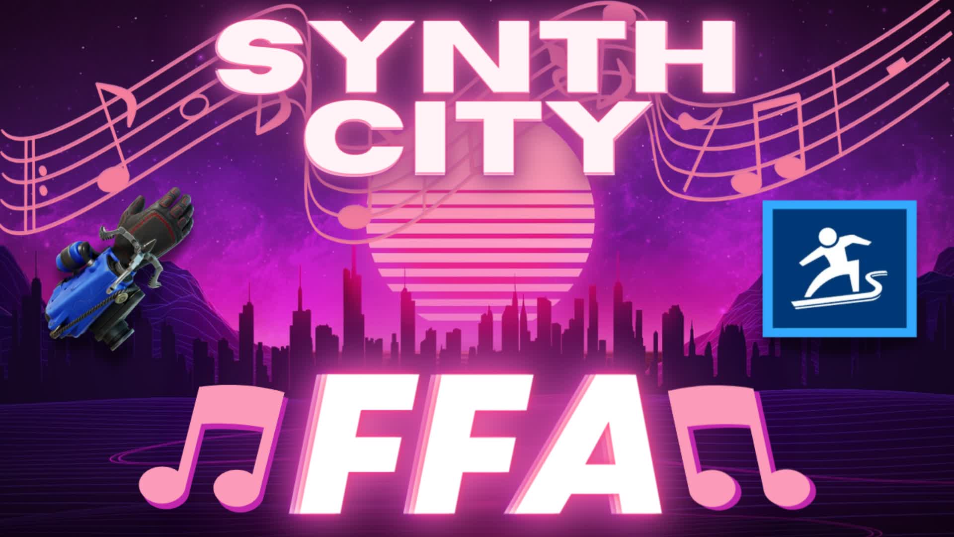 🎵 Synth City FFA 🌆 [ bk49_yt ] Fortnite Creative Map Code