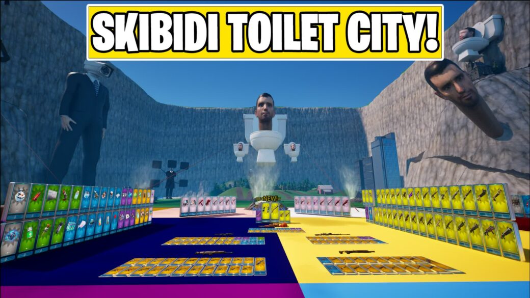 🆕SKIBIDI TOILET CITY🚽ALL GUNS&CARS! [ ferins ] Fortnite Creative Map Code