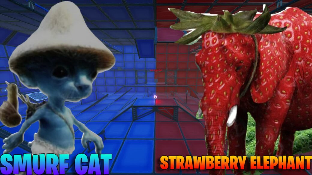 Smurf Cat Vs Strawberry Elephant Battle Pablomegagatoyt Fortnite Smurf Cat Vs Strawberry Elephant Battle Pablomegagatoyt Fortnite