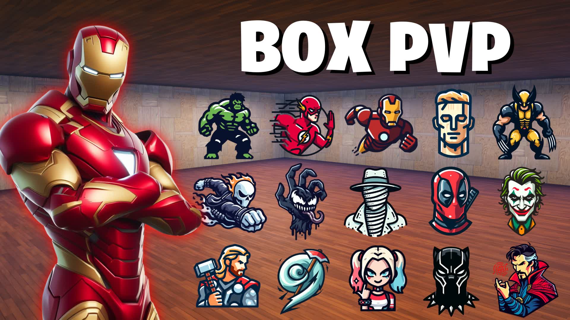 SUPER HEROES 🦸 BOX PVP 📦 [ itora ] – Fortnite Creative Map Code, image size:1920x1080