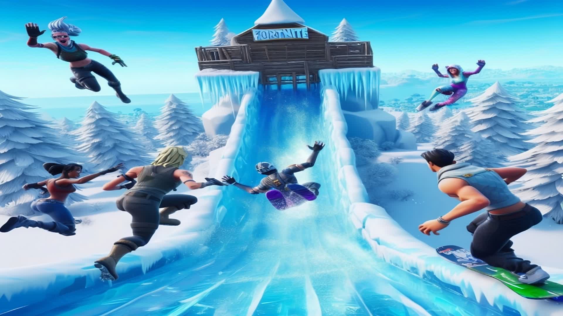 🥶CRAZY ICE SLIDE CHALLENGE🥶 [ qusionb ] – Fortnite Creative Map Code